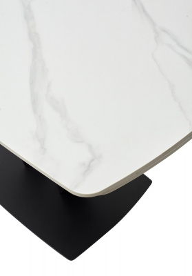 Стол ALATRI 120 MATT WHITE MARBLE SINTERED STONE / BLACK М-City