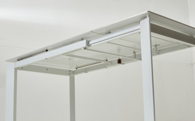 Стол CORNER 120 GLOSS STATUARIO WHITE SINTERED STONE / WHITE М-City