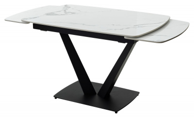 Стол ALATRI 120 GLOSS STATUARIO WHITE SINTERED STONE / BLACK М-City