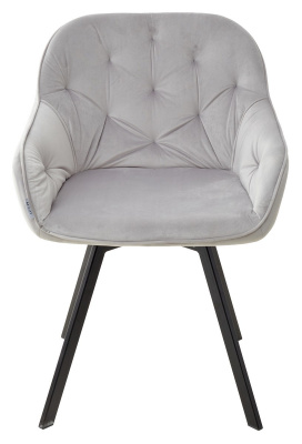 Стул GALE BLUVEL-03 LIGHT GREY, велюр/ черный каркас, поворот.360 град., М-City