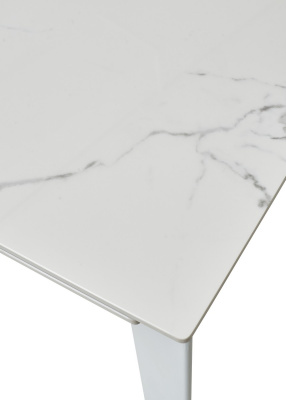 Стол CORNER 120 GLOSS STATUARIO WHITE SINTERED STONE / WHITE М-City