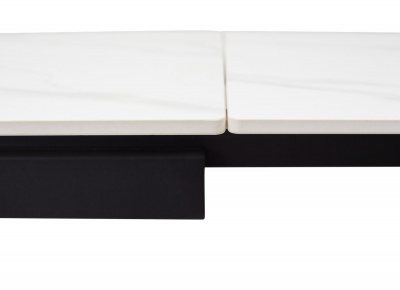 Стол FORIO 160 MATT WHITE MARBLE SINTERED STONE/ BLACK М-City