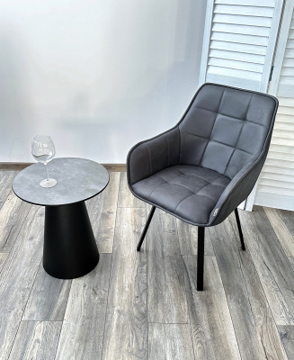Стул MAVERICK HK007-10 Темно-серый, PU / черный каркас, поворот.360 град. М-City