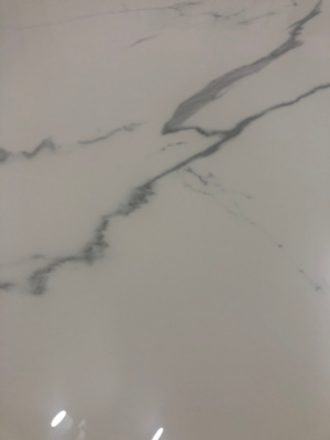 Стол CORNER 120 GLOSS STATUARIO WHITE SINTERED STONE / BLACK М-City