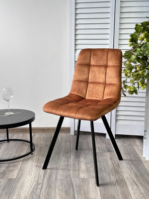 Стул CHILLI SQUARE VT5001-4 античный медный, велюр без "пальчиковый"/ черный каркас М-City