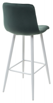 Барный стул LECCO UF910-14 DARK GREEN, велюр/белый каркас М-City