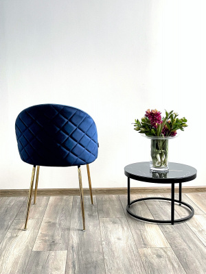 Стул PRESLEY BLUVEL-86 NAVY BLUE / золотой каркас М-City