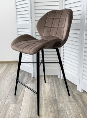 Полубарный стул MARCEL BLUVEL-38 LATTE (H=65cm), велюр М-City