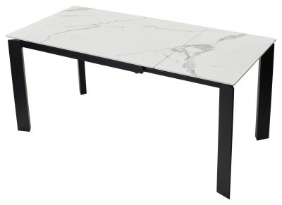 Стол CORNER 120 GLOSS STATUARIO WHITE SINTERED STONE / BLACK М-City