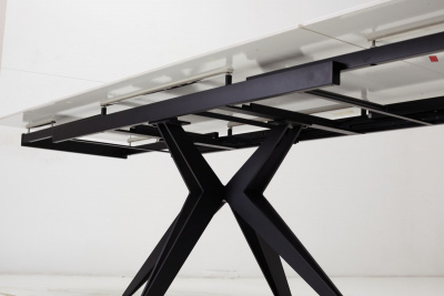 Стол FORIO 160 MATT WHITE MARBLE SINTERED STONE/ BLACK М-City