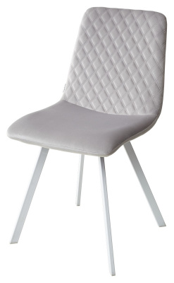 Стул DAIQUIRI BLUVEL-03 LIGHT GREY / белый каркас, велюр М-City