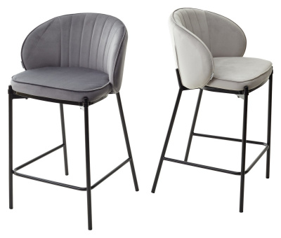 Полубарный стул WENDY BLUVEL-03 LIGHT GREY (H=65), велюр М-City