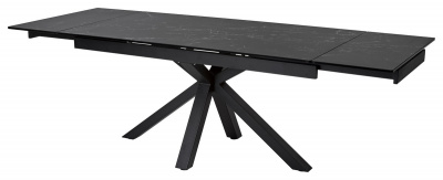 Стол ALTO 160 NERO KL-116 Черный мрамор матовый, итальянская керамика/ черный каркас М-City