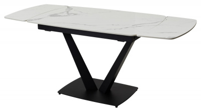 Стол ALATRI 120 GLOSS STATUARIO WHITE SINTERED STONE / BLACK М-City