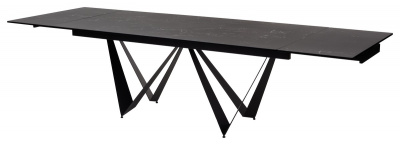 Стол RIETI 200 NERO KL-116 Черный мрамор матовый, итальянская керамика/ черный каркас М-City