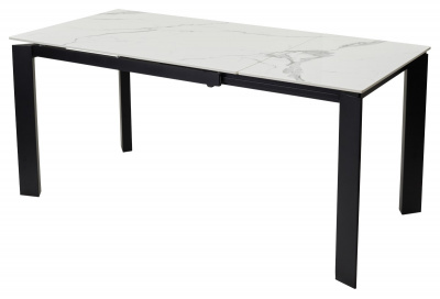 Стол CORNER 120 GLOSS STATUARIO WHITE SINTERED STONE / BLACK М-City