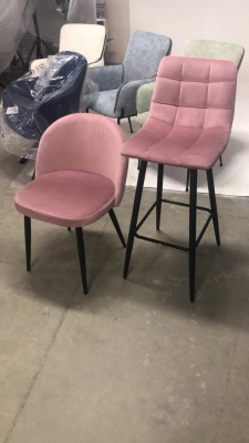 Барный стул LECCO UF910-07 PINK, велюр М-City