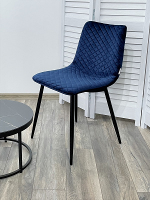 Стул TINTIN BLUVEL-86 NAVY BLUE / черный каркас М-City