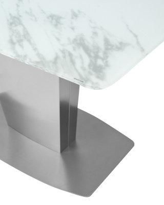 Стол CASTSTEEL 130 GLASS ПОД МРАМОР М-City
