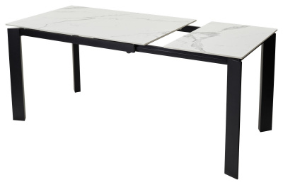 Стол CORNER 120 GLOSS STATUARIO WHITE SINTERED STONE / BLACK М-City