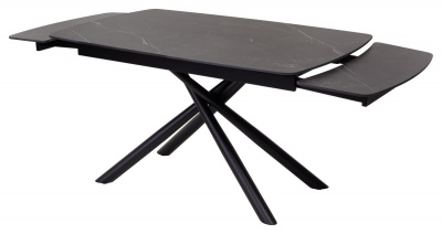 Стол RIVOLI 140 MATT BLACK MARBLE SINTERED STONE/ BLACK М-City