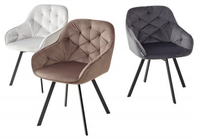 Стул GALE BLUVEL-03 LIGHT GREY, велюр/ черный каркас, поворот.360 град., М-City