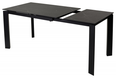 Стол CORNER 120 MATT BLACK MARBLE SINTERED STONE/ BLACK М-City