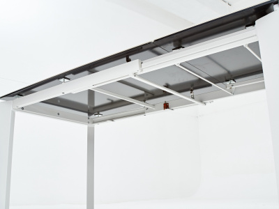 Стол CORNER 120 HIGH GLOSS STATUARIO керамика/ белый каркас М-City