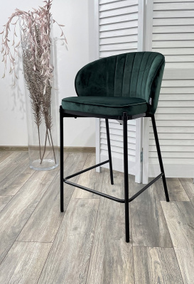 Полубарный стул WENDY BLUVEL-78 GREEN (H=65cm), велюр М-City