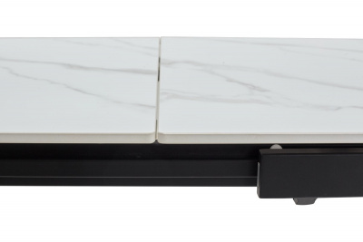 Стол CORNER 120 MATT WHITE MARBLE SINTERED STONE/ BLACK М-City
