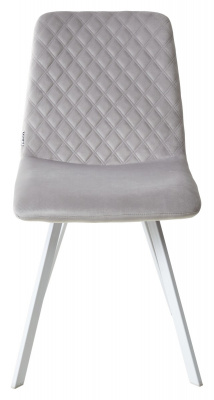 Стул DAIQUIRI BLUVEL-03 LIGHT GREY / белый каркас, велюр М-City