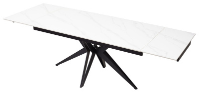 Стол FORIO 160 MATT WHITE MARBLE SINTERED STONE/ BLACK М-City