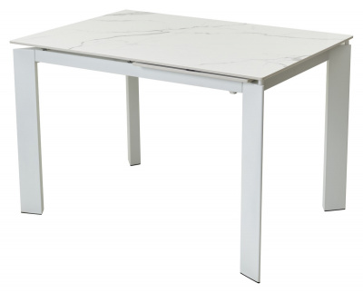Стол CORNER 120 GLOSS STATUARIO WHITE SINTERED STONE / WHITE М-City
