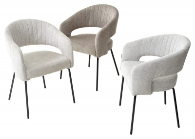 Стул SNUG WZ2042-04 серо-бежевый фактурный велюр / черный каркас, M-City