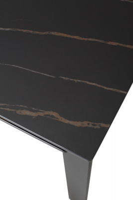 Стол CORNER 120 MATT GOLDEN BLACK SINTERED STONE / BLACK М-City