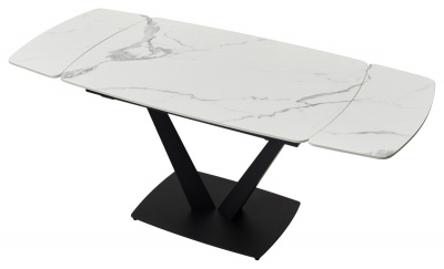 Стол ALATRI 120 GLOSS STATUARIO WHITE SINTERED STONE / BLACK М-City