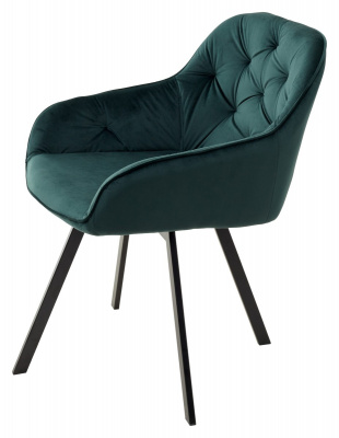 Стул GALE BLUVEL-78 GREEN, велюр/ черный каркас, поворот.360 град., М-City