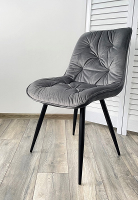 Стул MONACO UF910-05 DARK GREY, велюр/черный каркас M-City