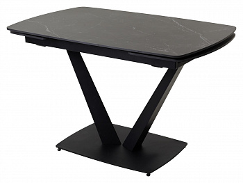 Стол ALATRI 120 MATT BLACK MARBLE SINTERED STONE / BLACK М-City