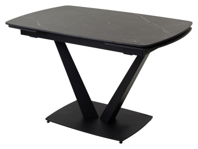 Стол ALATRI 120 MATT BLACK MARBLE SINTERED STONE / BLACK М-City