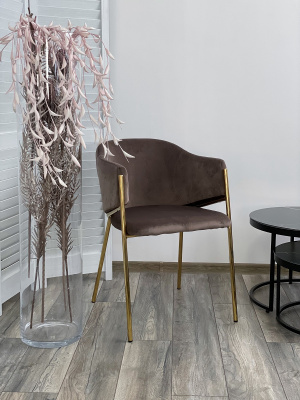 Стул DILL BLUVEL-38 LATTE, велюр/ золотой каркас, М-City