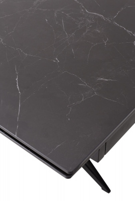 Стол FORIO 160 MATT BLACK MARBLE SINTERED STONE/ BLACK М-City