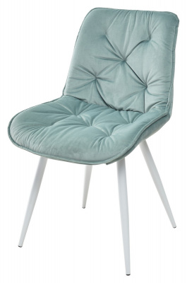 Стул MONACO UF910-15 LIGHT GREEN, велюр/белый каркас M-City