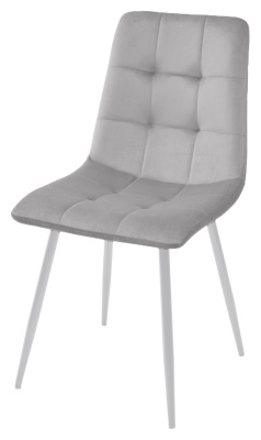 Стул BARI UF910-02 LIGHT GREY, велюр / белый каркас М-City