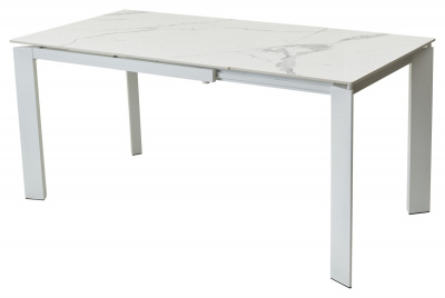 Стол CORNER 120 GLOSS STATUARIO WHITE SINTERED STONE / WHITE М-City