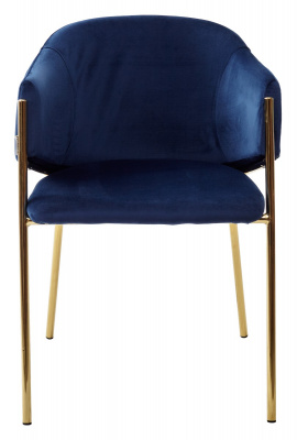 Стул DILL BLUVEL-86 NAVY BLUE, велюр/ золотой каркас, М-City