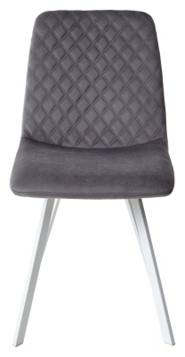 Стул DAIQUIRI BLUVEL-14 GREY / белый каркас, велюр М-City
