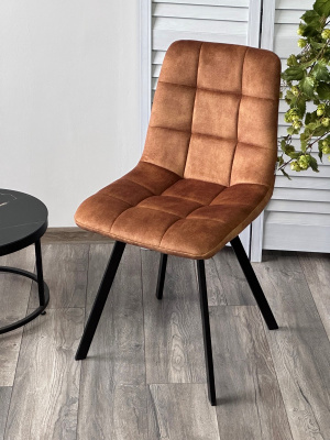 Стул CHILLI SQUARE VT5001-4 античный медный, велюр без "пальчиковый"/ черный каркас М-City