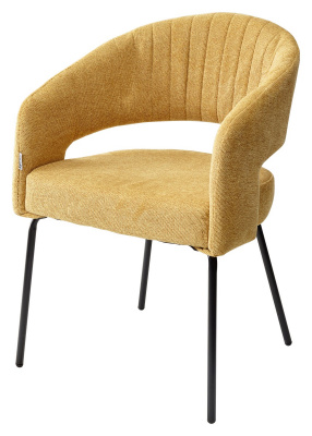 Стул SNUG WZ2042-05 горчичный, фактурный велюр / черный каркас, M-City
